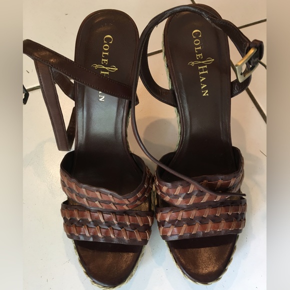 Cole Haan Shoes - Cole Haan Ankle Strap Woven Stiletto Heels
